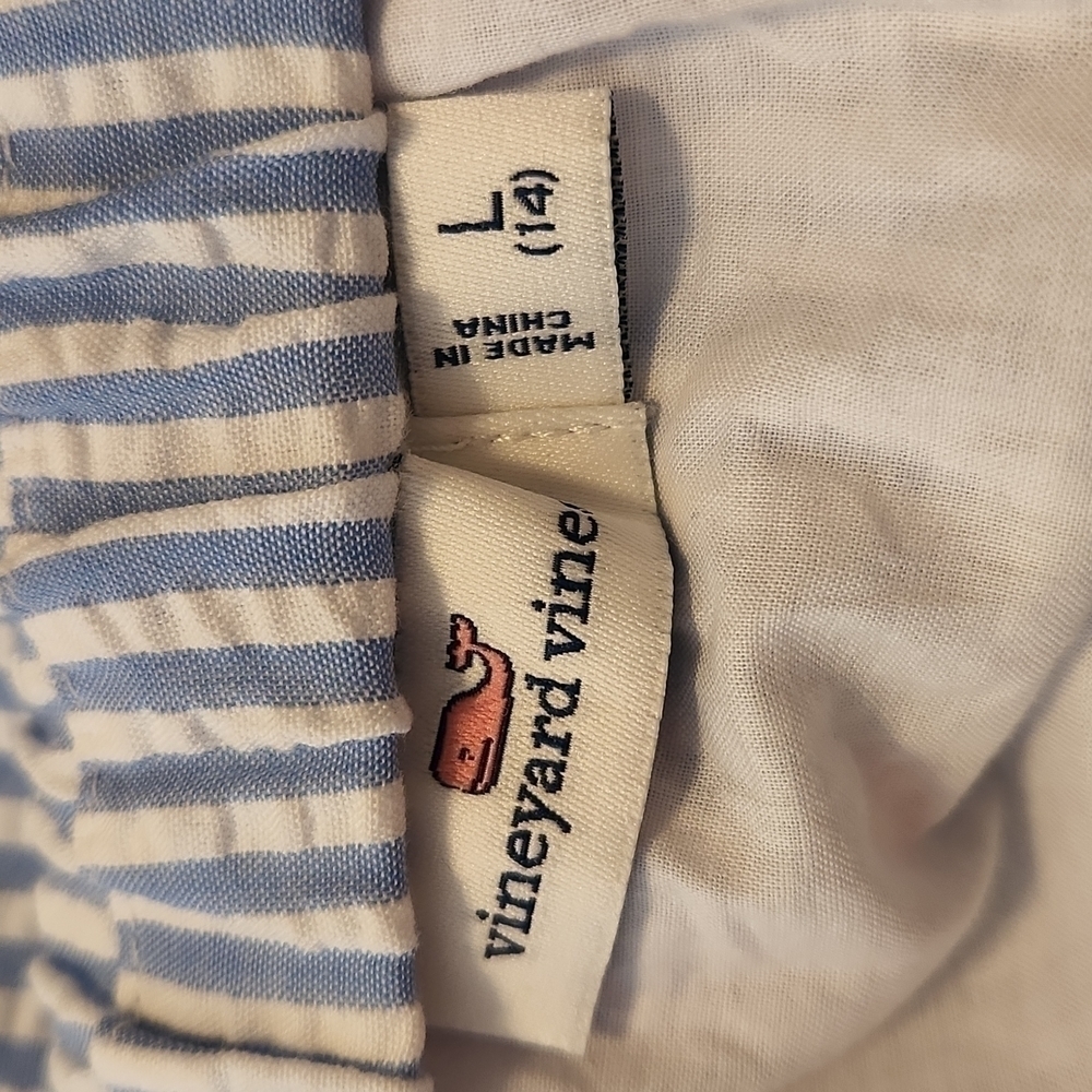 Vineyard Vines Blue and White Seersucker Skirt Size L - Picture 7 of 8